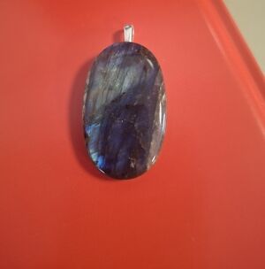 Labradorite Oval Blue Flash Pendant - Women's Jewelry